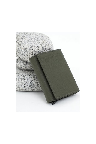 Erkek Mekanizmalı Deri Cüzdan Haki Yeşil 113570
