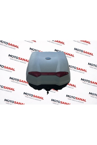 Modasanal 44 Lt Motosiklet Topcase Bel Destekli Sök Tak Kilitli Arka Çanta Siyah-gri