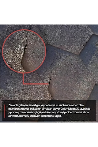 Alkoru 13 Kg Kırmızı Kumlu Likit Membran Renkli Reçine Esaslı Sıvı Su Yalıtım Malzemesi