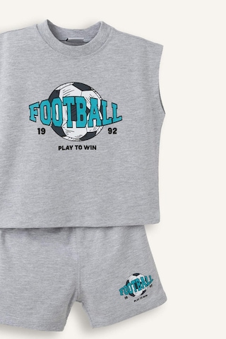 Defacto Futbol Topu Baskılı Atlet Şort 2li Takım Erkek Bebek H8278a526hsgr400 Gri-gr400