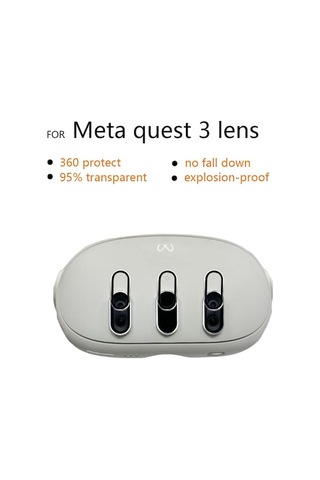 Fastbuy Meta Quest 3 Vr Kulaklık İçin 3 Adet Hd Temperli Cam Lens Koruyucu Film - Siyah Siyah