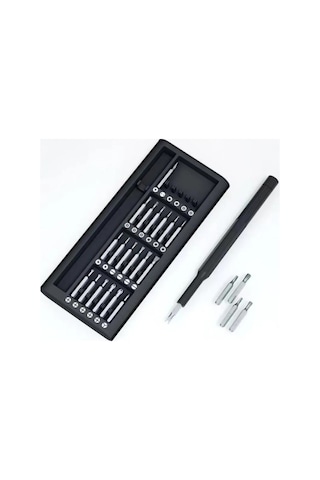 Kutulu Yıldız Düz Çatal Uçlu Elektronik Laptop Telefon Saat Tamir Tornavida Seti -25 Parça