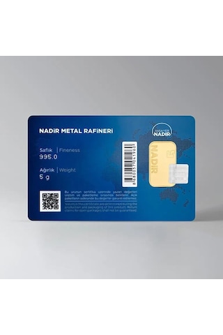 Nadir Gold 24 Ayar 5 Gram Külçe Altın