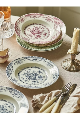 Roomi Desenli Seramik Derin Tabak 400 Ml, 2 Parça Set 237490725 Sütlü