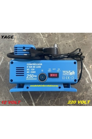 Yage 220 Volt Mini Kompresör 12 Volt Güçlü Kompresör Hava Kompresör 250 Psi Diğer