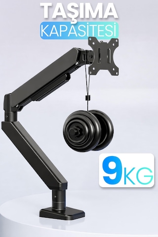 Tek Kollu Monitör Kolu Vesa Uyumlu Hareket Ayarlanabilir Monitör Standı 17-32" 9kg Kapasite Tutucu