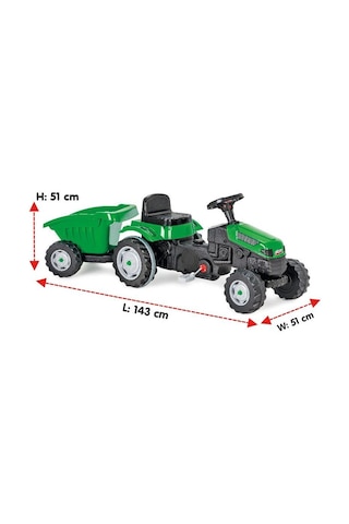 Pilsan Active Römorklu Pedallı Traktör 07-316 Yeşil