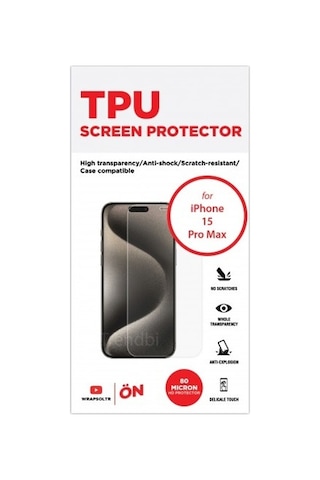 Apple iPhone 15 Pro Max Uyumlu Ekran Koruyucu Tpu Film