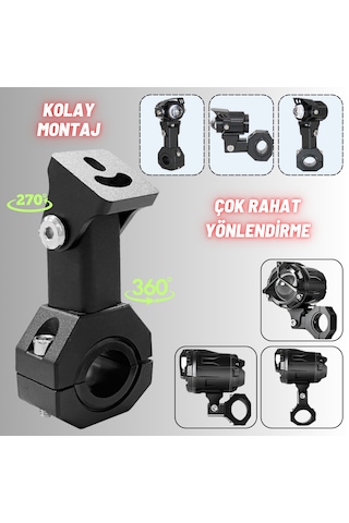 Motosiklet Gidon Sis Farı Montaj Ayağı 2 Adet Alüminyum Braket