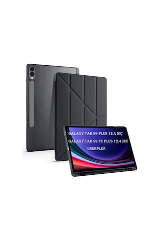 Samsung Galaxy Uyumlu Tab S9 Fe Plus/s10 Plus Kılıf Kalem Bölmeli Trifolding Case X610 X616 X820 X826 X828 Kılıf