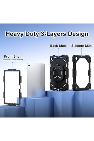 Cbtx Samsung Galaxy Uyumlu Tab A9+ Sağlam Kılıf Kolu Omuz Askılı Kickstand Tablet Kapağı