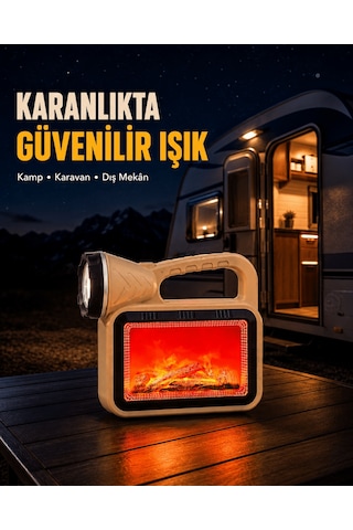 Solar Alev Işığı Cob Teknolojili Taşınabilir El Feneri Ve Kamp Lambası A