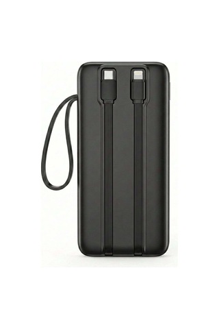 Ven-dens Vd-pb060 10000 Mah Premium Power Bank Dahili Çift Kablolu Siyah
