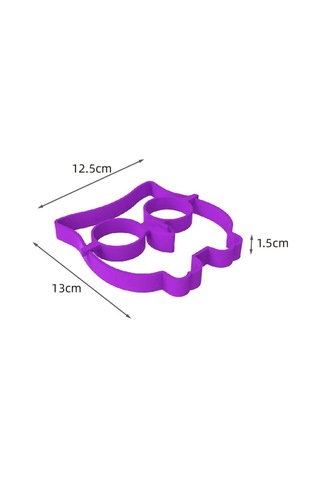 Moveevo Baykuş Şekilli Silikon Yumurta Pişirici, Mutfak Pancake Kalıbı, Teflon Kaplama Uyumlu Mor
