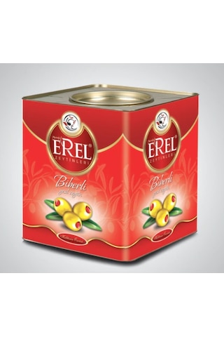 Erel Zeytinleri Biberli 201-230 KB Yeşil Zeytin Teneke 10 KG