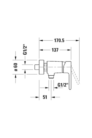 Duravit - B.2 Banyo Duş Bataryası - B24230000010- Krom