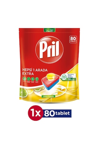 Pril Hepsi 1 Arada Extra Bulaşık Makinesi Deterjanı 80 Tablet