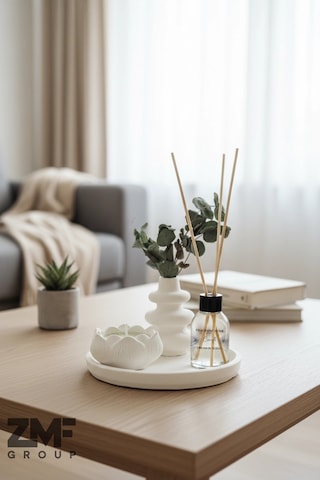 Hediyelik Tepside Twist Vazo Bebek Pudrası Kokulu Lotus Mum Ve Oda Kokusu Beyaz