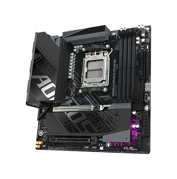 Gıgabyte B850m Aorus Elıte Wıfı6e Lga1851 Ddr5 7600mhz Oc Pcıe 5.0 Çift M.2 Nvme Wifi 6e 2.5gbe Lan Matx Anakart