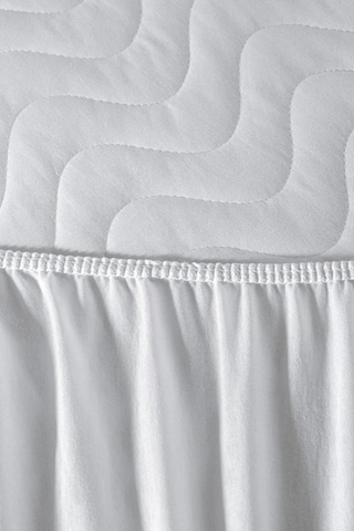 Alez Kapitone Dört Köşe Lastik Yatak Koruyucu 160 200 Cm Beyaz