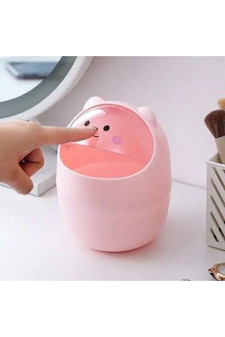 Maoyaya Sevimli Ev Masaüstü Kapaklı Çöp Tenekesi Ins Tarzı Çok Renkli Çok Renkli