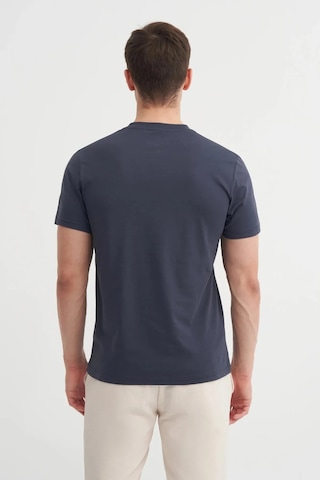 Cazador Slim Fit Bisiklet Yaka Pamuklu Baskılı Tişört Antrasit