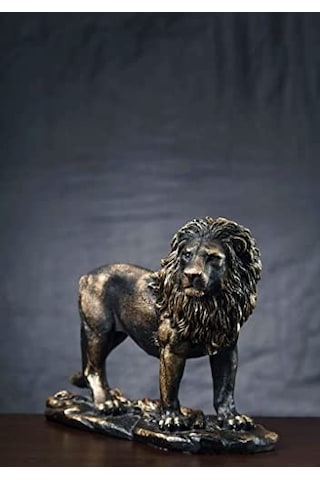 Arose Arose Aslan Biblo Heykel Dekor Siyah Altın Eskitme 33 Model-23 Genel