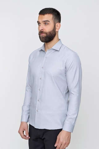 Efor Slim Fit Pamuk Saten Klasik Gri Gömlek Gk 604 Gri