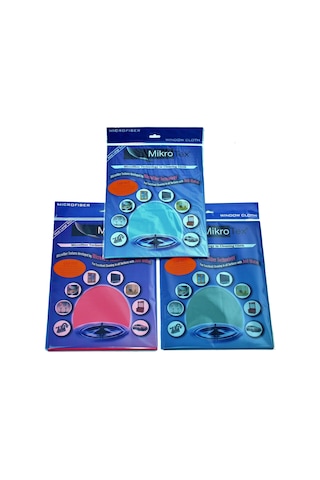 Mikrotex Çok Amaçlı Mikrofiber Cam Ve Temizlik Bezi 40X50 Cm. 3 Adet