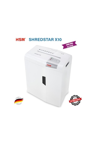 HSM SHREDSTAR X10 Evrak İmha Makinesi / Kağıt Kırpma Makinesi - CD İmha Makinesi - 4,5 x 30 MM - 20 L