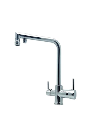 Opak 030004 3 Yollu Kuğu Le Borulu Köşeli Evye Bataryası Krom