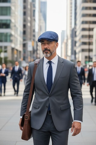 Eleven Merket Lacivert Yazlık London Kasket Şapka İtlyan Kalıp Kasket Lacivert