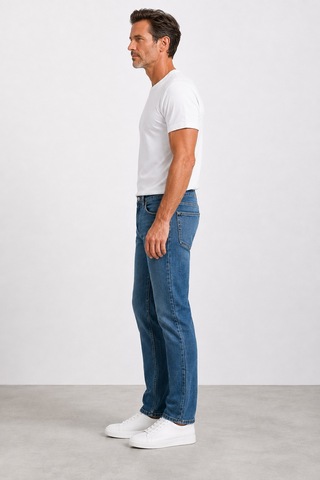 Bihan Store Erkek Yıkamalı Slim Fit Jeans Mc Clap 013-mavi
