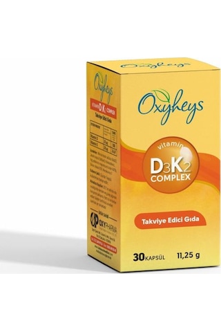 Oxyheys D3 K2 Complex Takviye Edici Gıda 30 Kapsül