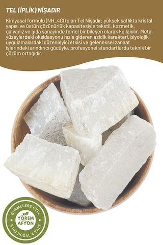 Yörem Afyon Kristalize Cevher Çok Amaçlı Saf Tel Nişadır, İplik Nişadır Amonyum Klorür 30gr.