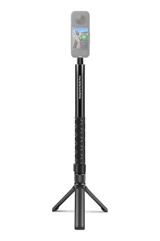Tongxida Insta360 X3 / X4 Puluz Döner Saplı 110cm Selfie Çubuğu Monopod Siyah