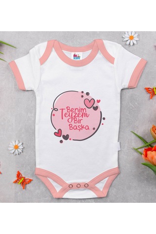 Bk Gift Bk Kids Benim Teyzem Bir Başka Tasarımlı Pembe Bebek Body Zıbın-1 Çok Renkli