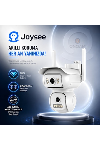 Onqam On-w2 Çift Kameralı Aov Kayıtlı Wi-fi Uzaktan Bağlatılı 360 Derece Güvenlik Kamerası