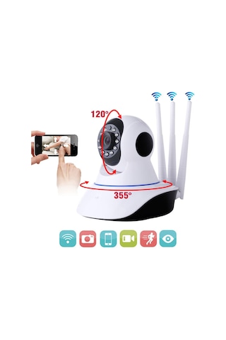 Teknomila Wi-fi Kablosuz Ip 3 Antenli Bebek Güvenlik Kamerası