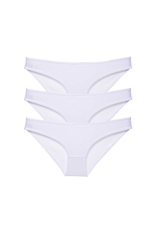 Royaleks 3 adet Süper Eko Set Likralı Kadın Slip Külot Beyaz RYL-EKO3005 Beyaz