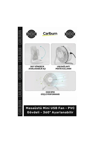 Özel Üretim 2500 Rpm Sessiz Motor Portatif Masaüstü Mini Usb Fan Pvc Gövdeli 360 Ayarlanabilir
