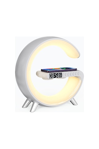 Ally 15W Kablosuz Şarj Standlı Bluetooth hoparlör RGB Gece Lamba Çok Renkli