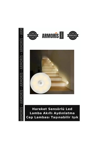 Hareket Sensörlü Led Lamba Akıllı Aydınlatma Cep Lambası Taşınabilir Işık Çok Renkli