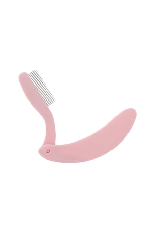 Vkemall Katlanabilir Paslanmaz Çelik Dişli Göz Kirpik Fırçası Ve Kaş Tarama Aracı - Pembe