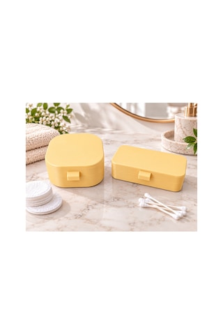 Kulak Çubuğu Ve Pamuk Seyahat Kabı 3d Baskı Taşınabilir Hijyenik Organizer Bambu