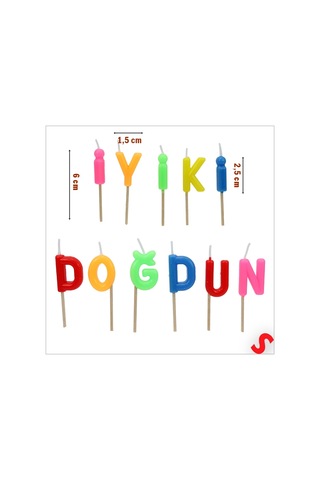 İyiki Doğdun Renkli Harf Mum Seti, 6 Cm 0-99