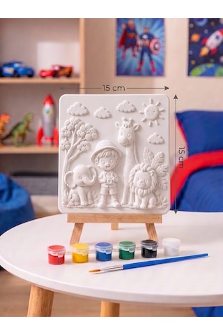 15x15 Safari Hayvanları Taş Boyama Seti Çocuk Ve Yetişkin Hobi Kiti