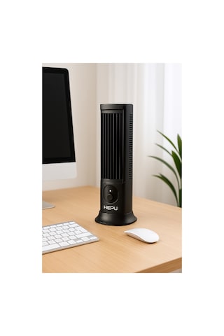 Hepu Hp-f21 Usb Şarjlı Sessiz Kule Tipi Masaüstü Mini Fan 3 Kademeli