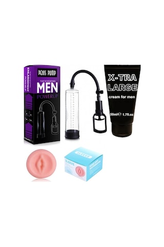 Hızlı Express Vakum Penis Pompa + Suni Vajina Giriş + X-Tra Large Penis Kremi