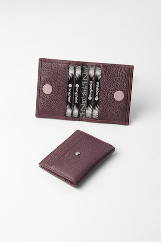 Cengiz Pakel Hakiki Deri Gizli Mıknatıs Detaylı Unisex Kartlık - 2520 - Mürdüm/lila 2520-mürdüm-lila